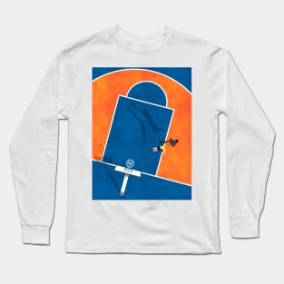 Street Basketball Court | Aerial Illustration Long Sleeve T-Shirt